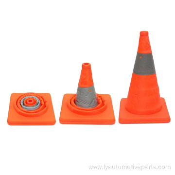 Foldable telescopic traffic safety cone